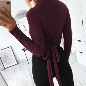 Soft Red warm Korean style long sleeve sweater
